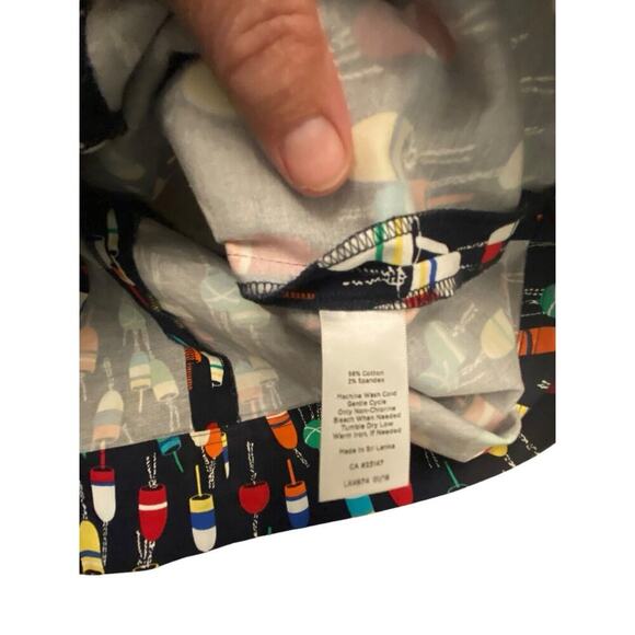 Talbots Navy Nautical Colorful Buoy print size 10 Cruise Vacation Beach - Picture 7 of 11